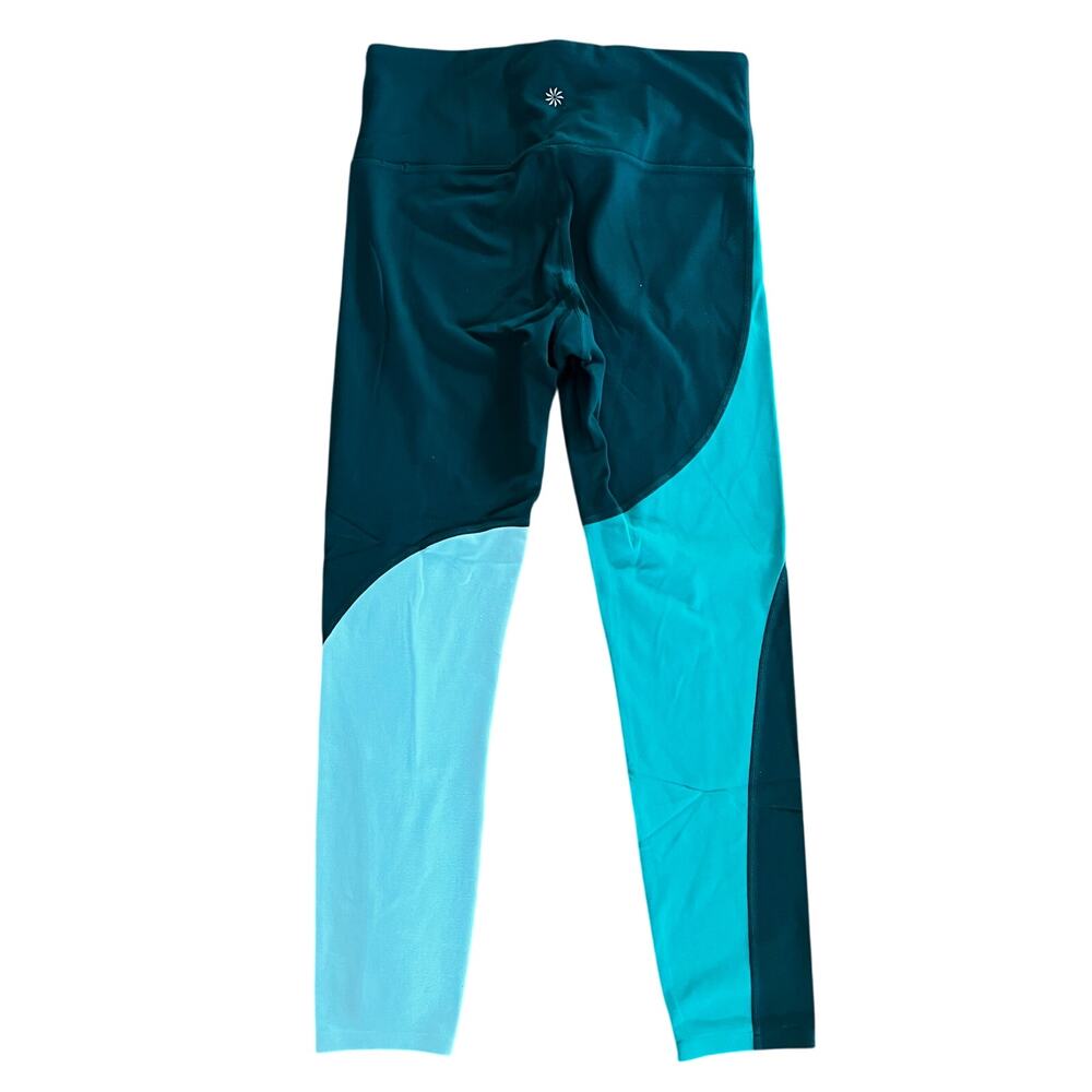 Athleta Elation Asym Colorblock 7/8 Tights in Dragonfly Green, S - Picture 3 of 6